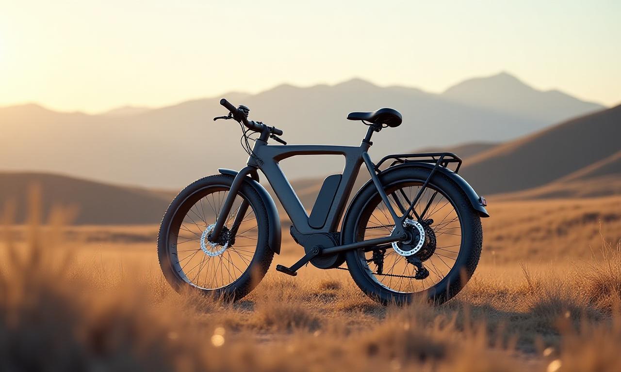 Mooie elektrische fiets van CartoVolt in een weids landschap